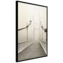 Poster - Bridge Disappearing into Fog  - zwart