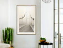 Poster - Bridge Disappearing into Fog  - goud passepartout