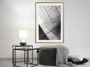 Poster - Steel and Glass (Grey)  - goud passepartout