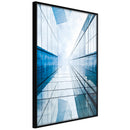 Poster - Steel and Glass (Blue)  - zwart