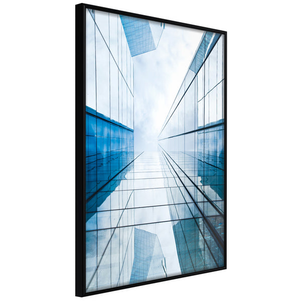 Poster - Steel and Glass (Blue)  - zwart