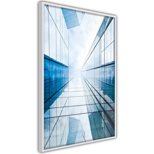 Poster - Steel and Glass (Blue)  - wit