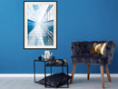 Poster - Steel and Glass (Blue)  - zwart passepartout