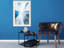 Poster - Steel and Glass (Blue)  - wit passepartout