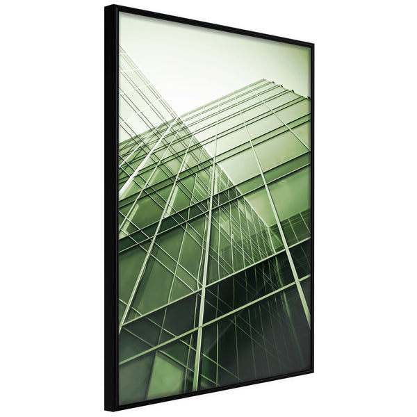 Poster - Steel and Glass (Green)  - zwart