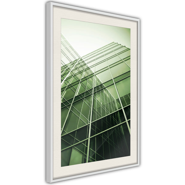 Poster - Steel and Glass (Green)  - wit passepartout