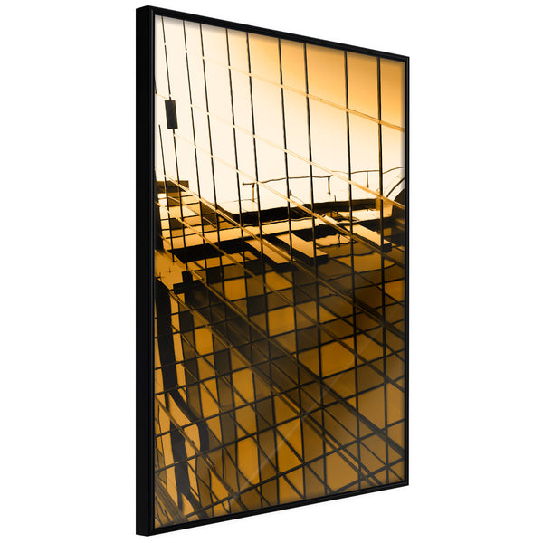 Poster - Steel and Glass (Yellow)  - zwart