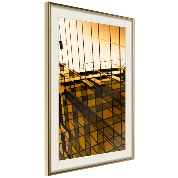 Poster - Steel and Glass (Yellow)  - goud passepartout