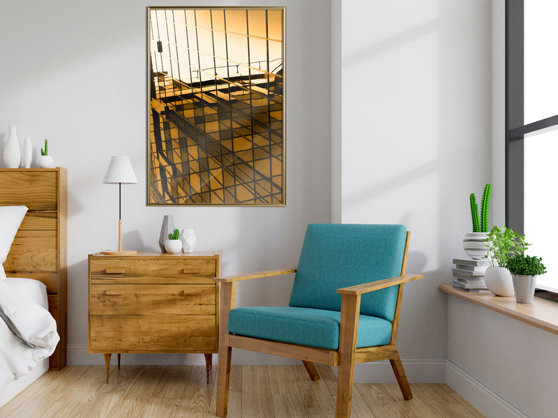 Poster - Steel and Glass (Yellow)  - goud