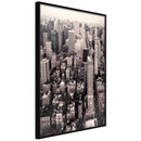 Poster - New York from a Bird's Eye View  - zwart