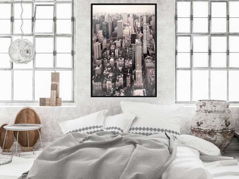 Poster - New York from a Bird's Eye View  - zwart