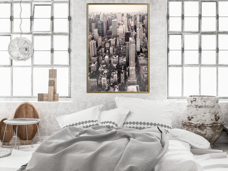 Poster - New York from a Bird's Eye View  - goud