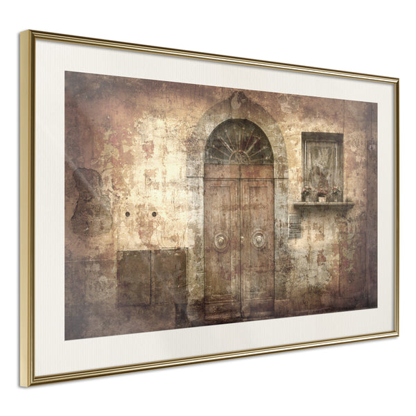 Poster - Mysterious Door  - goud passepartout