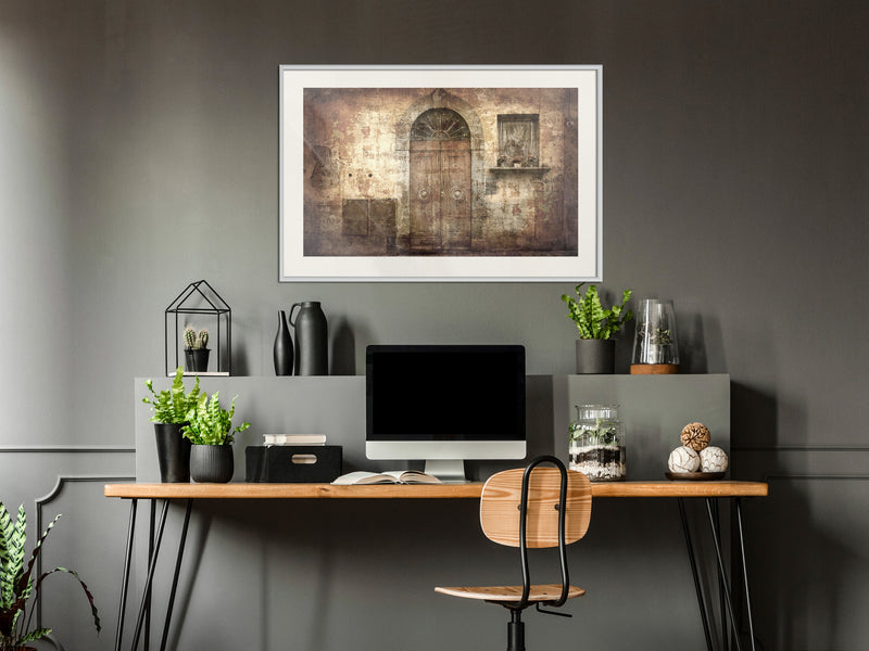 Poster - Mysterious Door  - wit passepartout