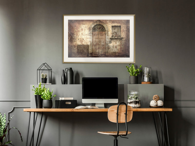 Poster - Mysterious Door  - goud passepartout