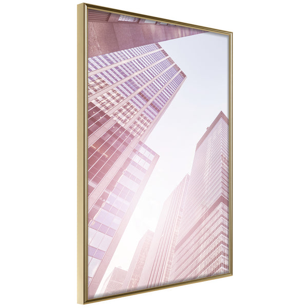 Poster - Steel and Glass (Pink)  - goud