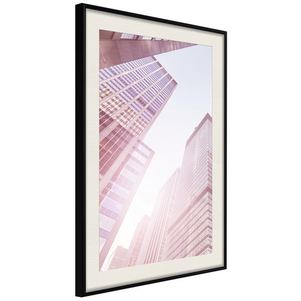 Poster - Steel and Glass (Pink)  - zwart passepartout