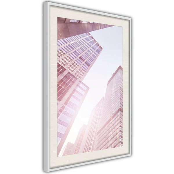 Poster - Steel and Glass (Pink)  - wit passepartout