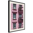 Poster - Pink Facade  - zwart passepartout