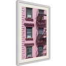 Poster - Pink Facade  - wit passepartout