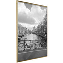 Poster - Bicycles Against Canal  - goud