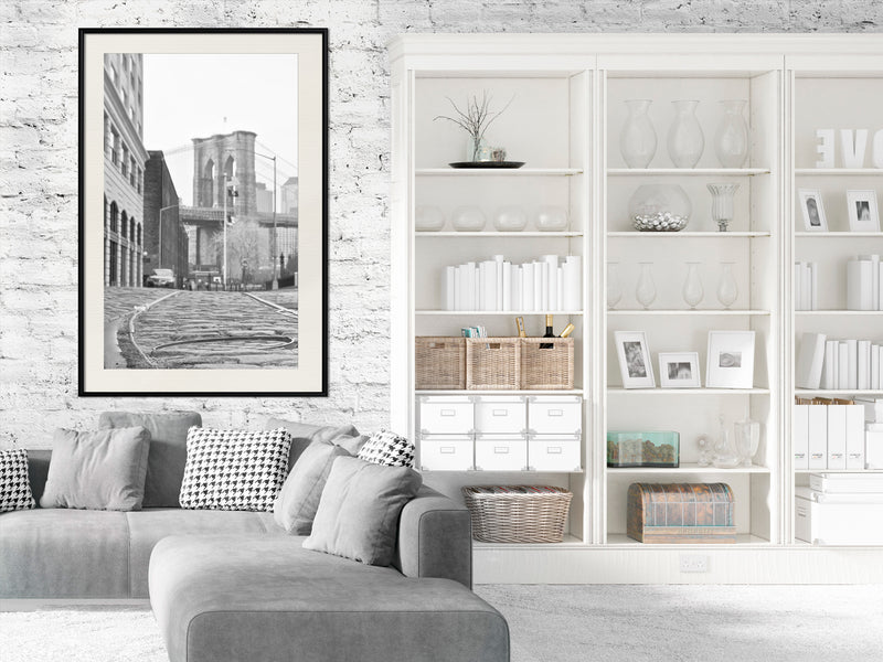 Poster - Postcard from New York  - zwart passepartout