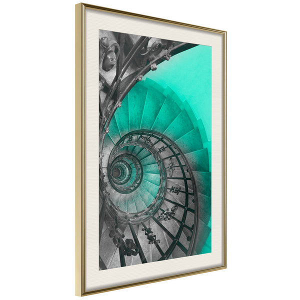 Poster - Stairway to Nowhere  - goud passepartout