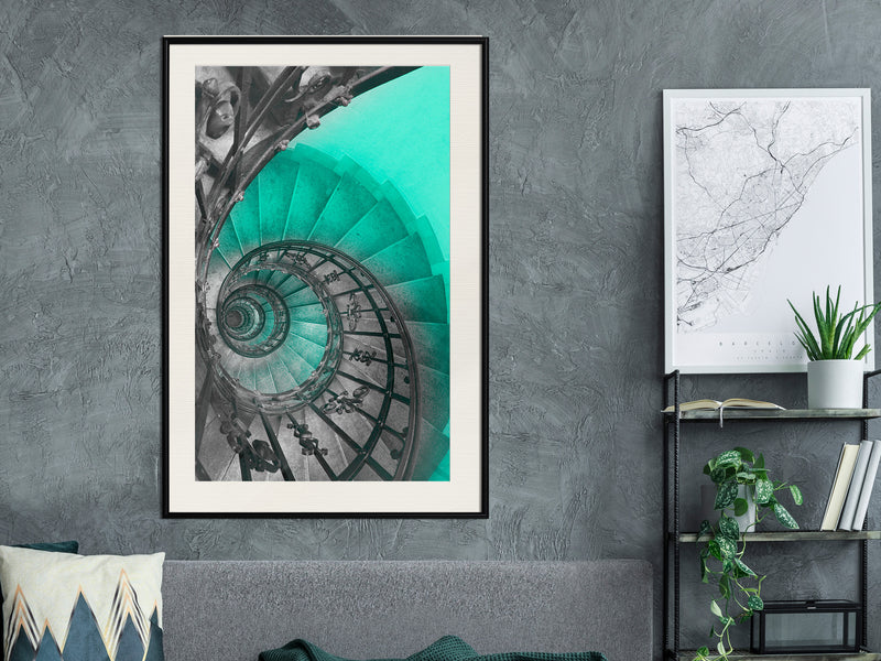 Poster - Stairway to Nowhere  - zwart passepartout