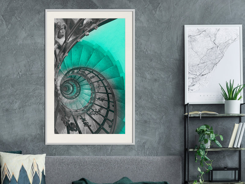Poster - Stairway to Nowhere  - wit passepartout