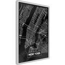 Poster - City Map: New York (Dark)  - wit