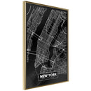 Poster - City Map: New York (Dark)  - goud