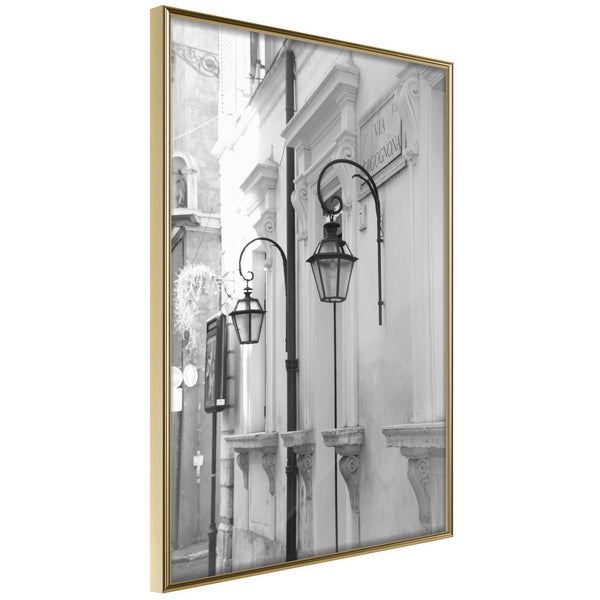 Poster - Old Town's Charm  - goud