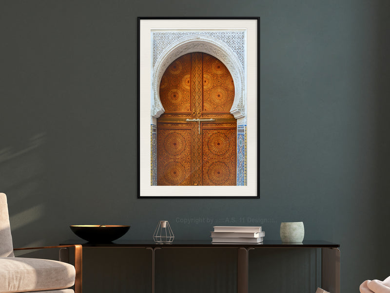 Poster - Closed Passage (Brown)  - zwart passepartout