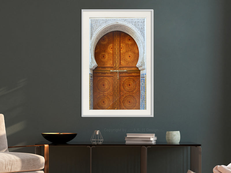 Poster - Closed Passage (Brown)  - wit passepartout
