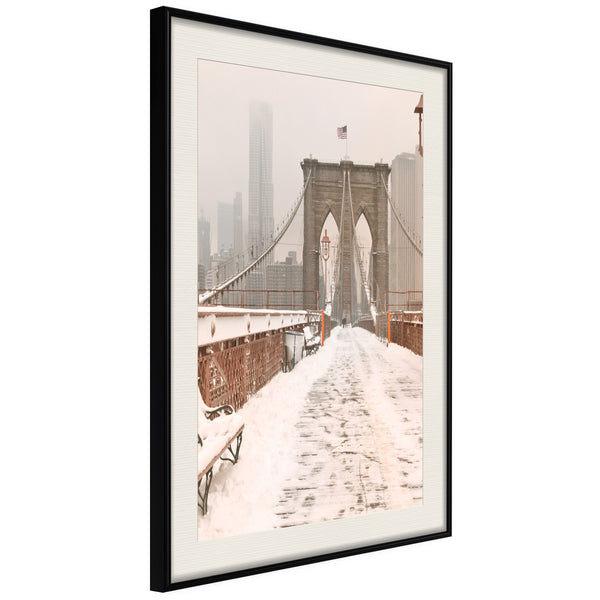 Poster - Winter in New York  - zwart passepartout