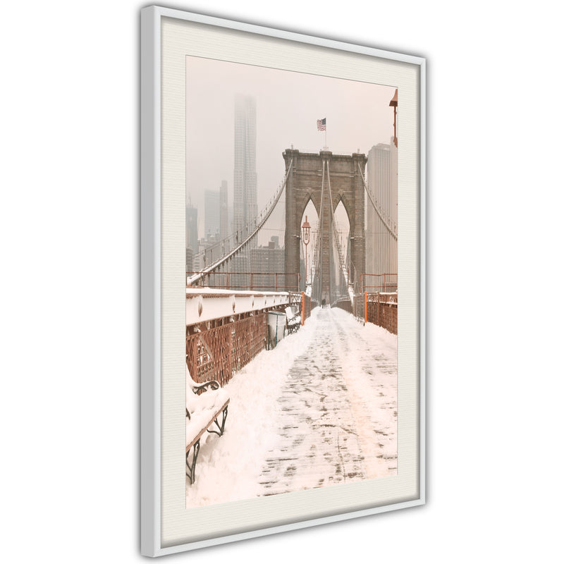 Poster - Winter in New York  - wit passepartout