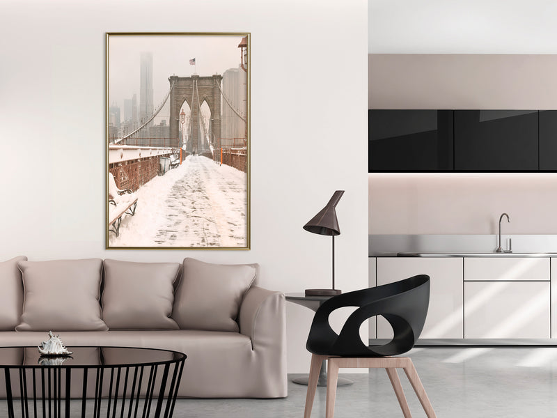 Poster - Winter in New York  - goud