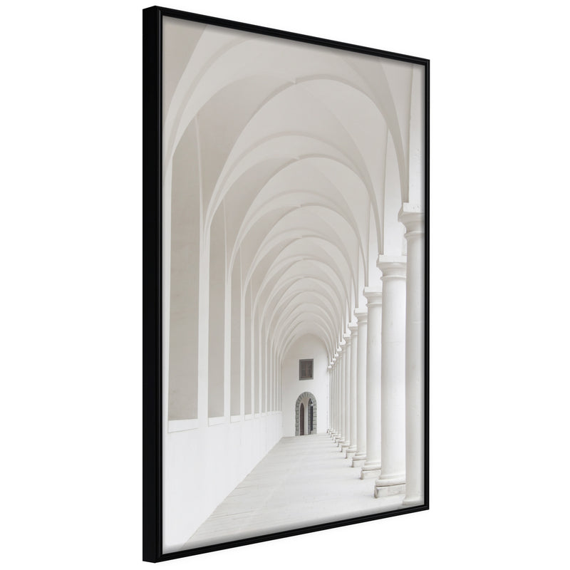 Poster - White Colonnade   - zwart