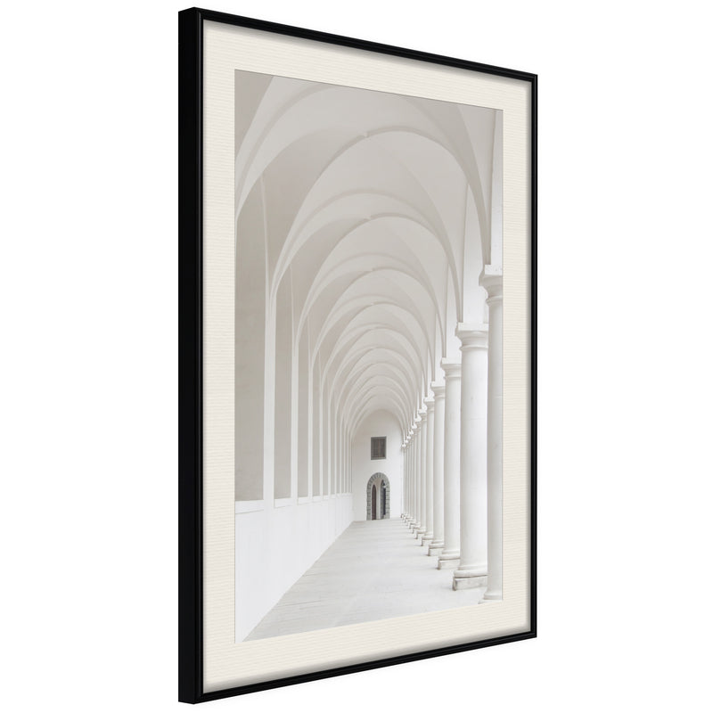 Poster - White Colonnade   - zwart passepartout