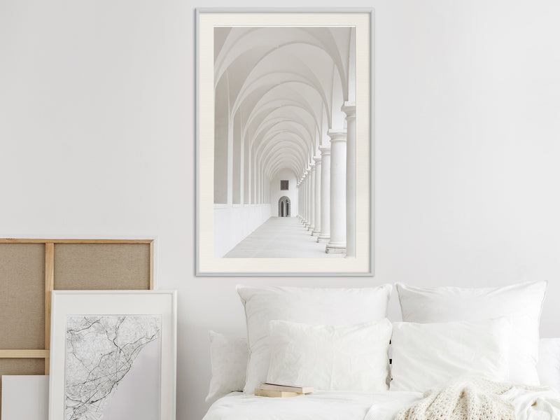 Poster - White Colonnade   - wit passepartout