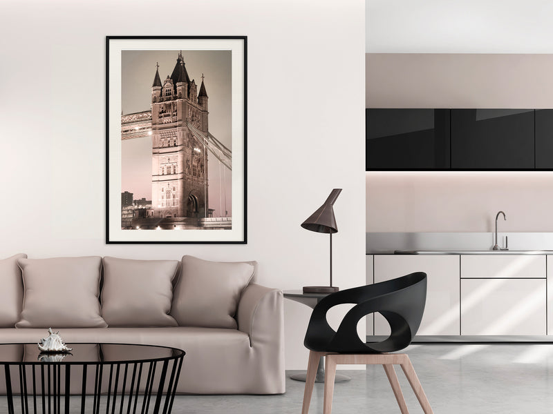 Poster - Symbol of London  - zwart passepartout