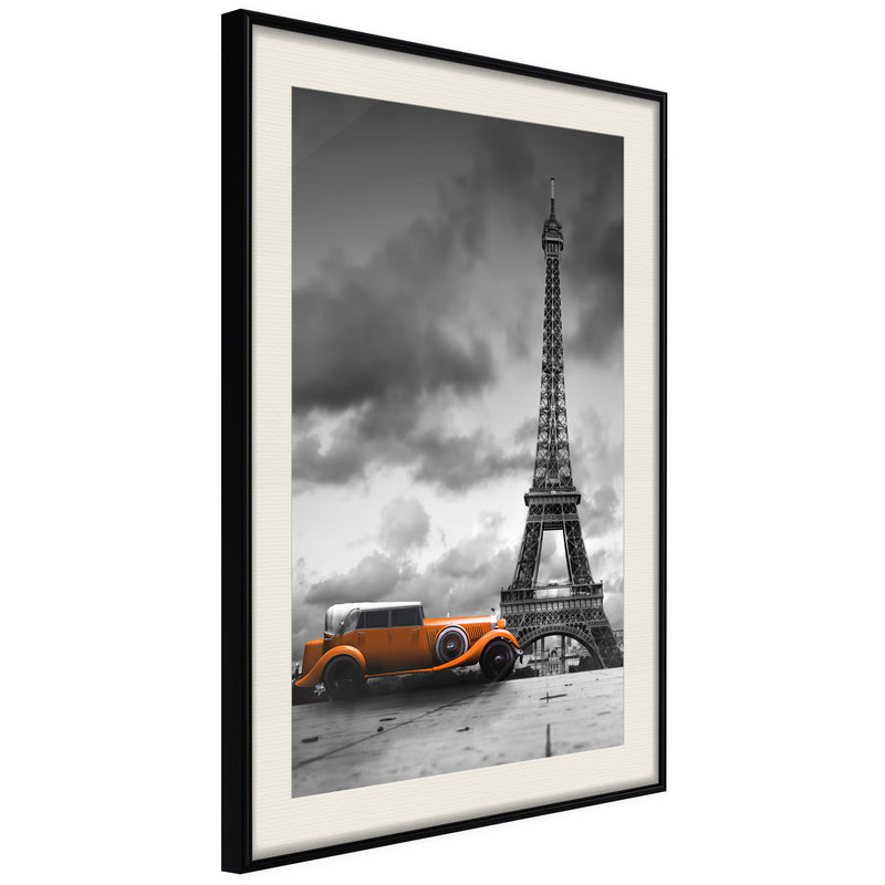 Poster - Under the Eiffel Tower  - zwart passepartout
