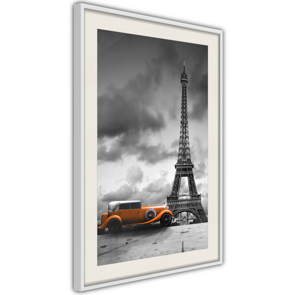 Poster - Under the Eiffel Tower  - wit passepartout