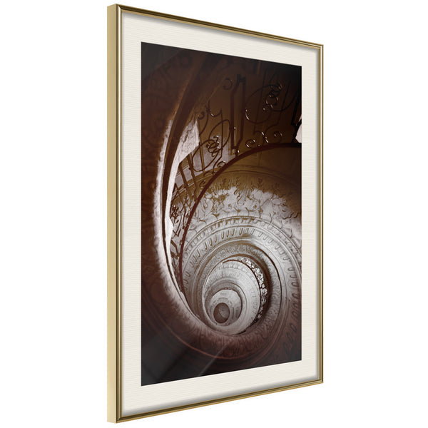 Poster - Winding Staircase  - goud passepartout