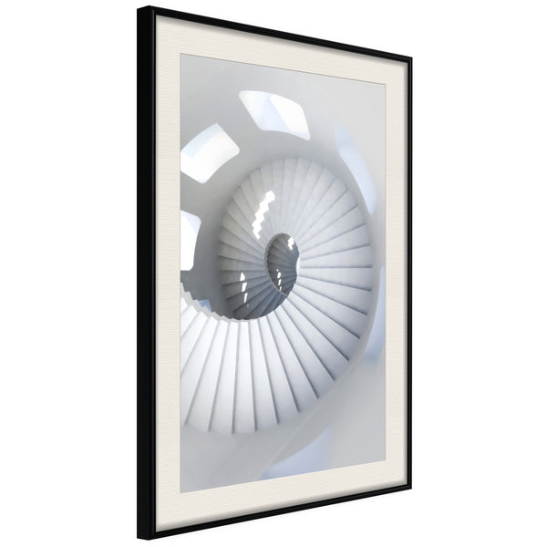 Poster - Spiral Stairs  - zwart passepartout