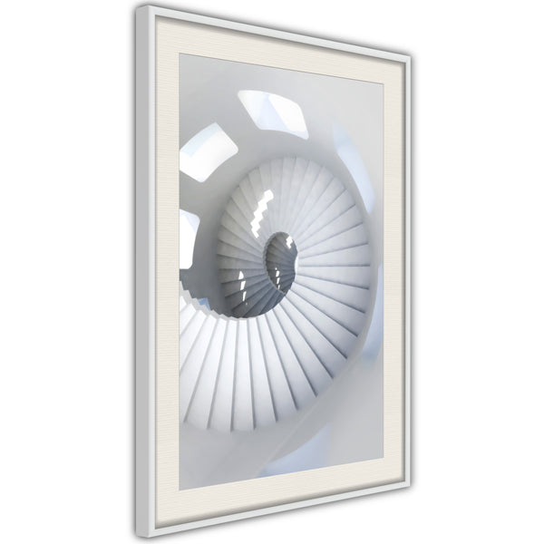 Poster - Spiral Stairs  - wit passepartout