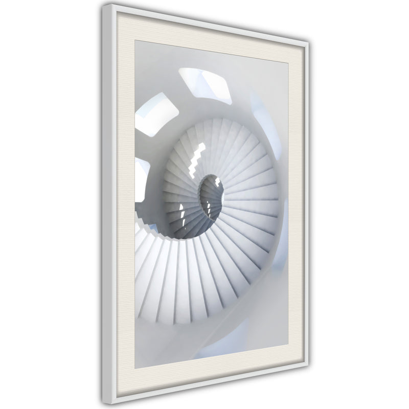 Poster - Spiral Stairs  - wit passepartout