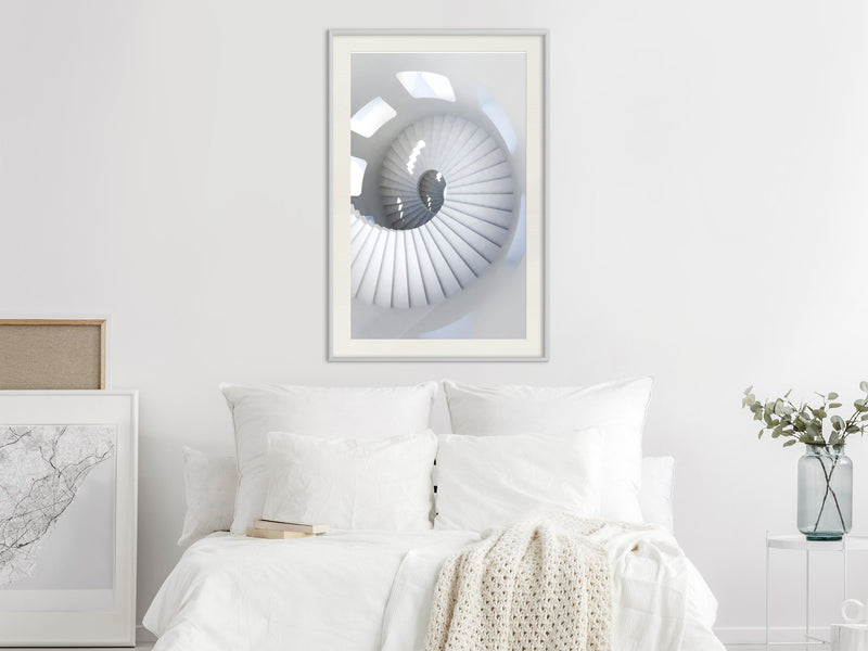 Poster - Spiral Stairs  - wit passepartout