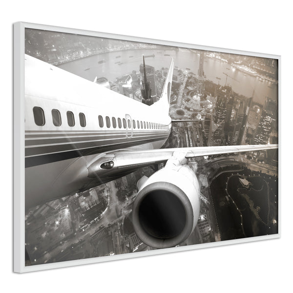 Poster - Plane Wing  - wit