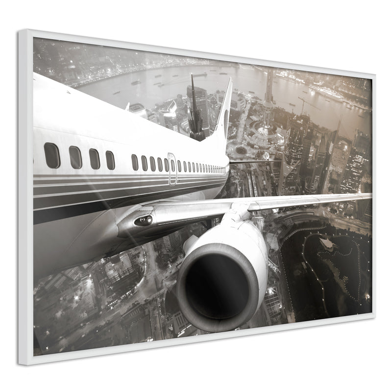 Poster - Plane Wing  - wit